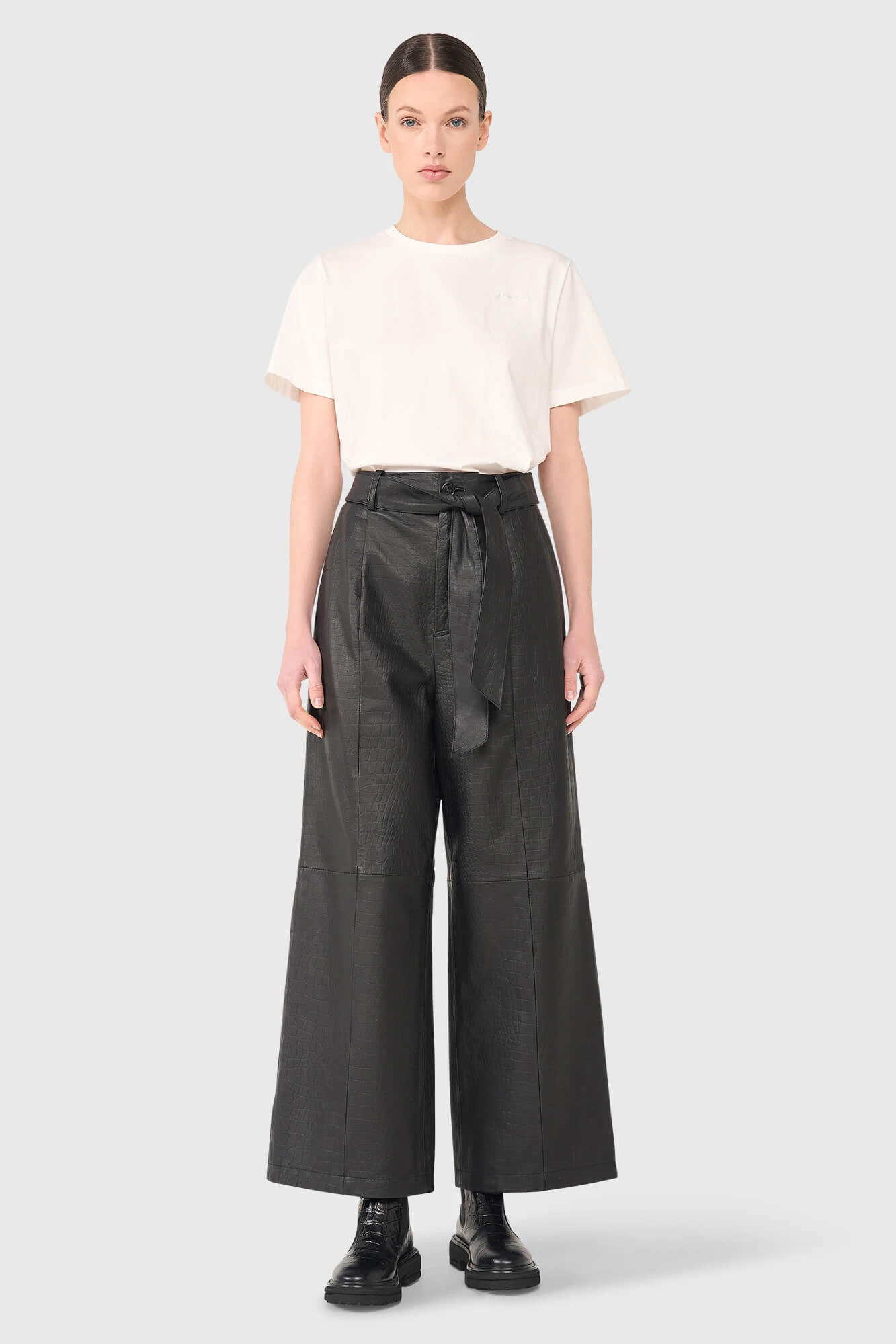 Nolan Zwart Croco Leer