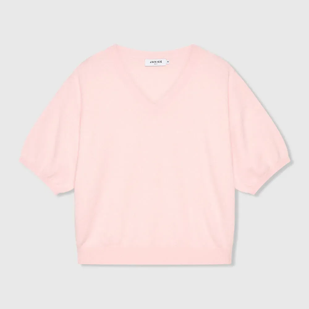 Cashmere Dames Trui V Hals Romeo Roze
