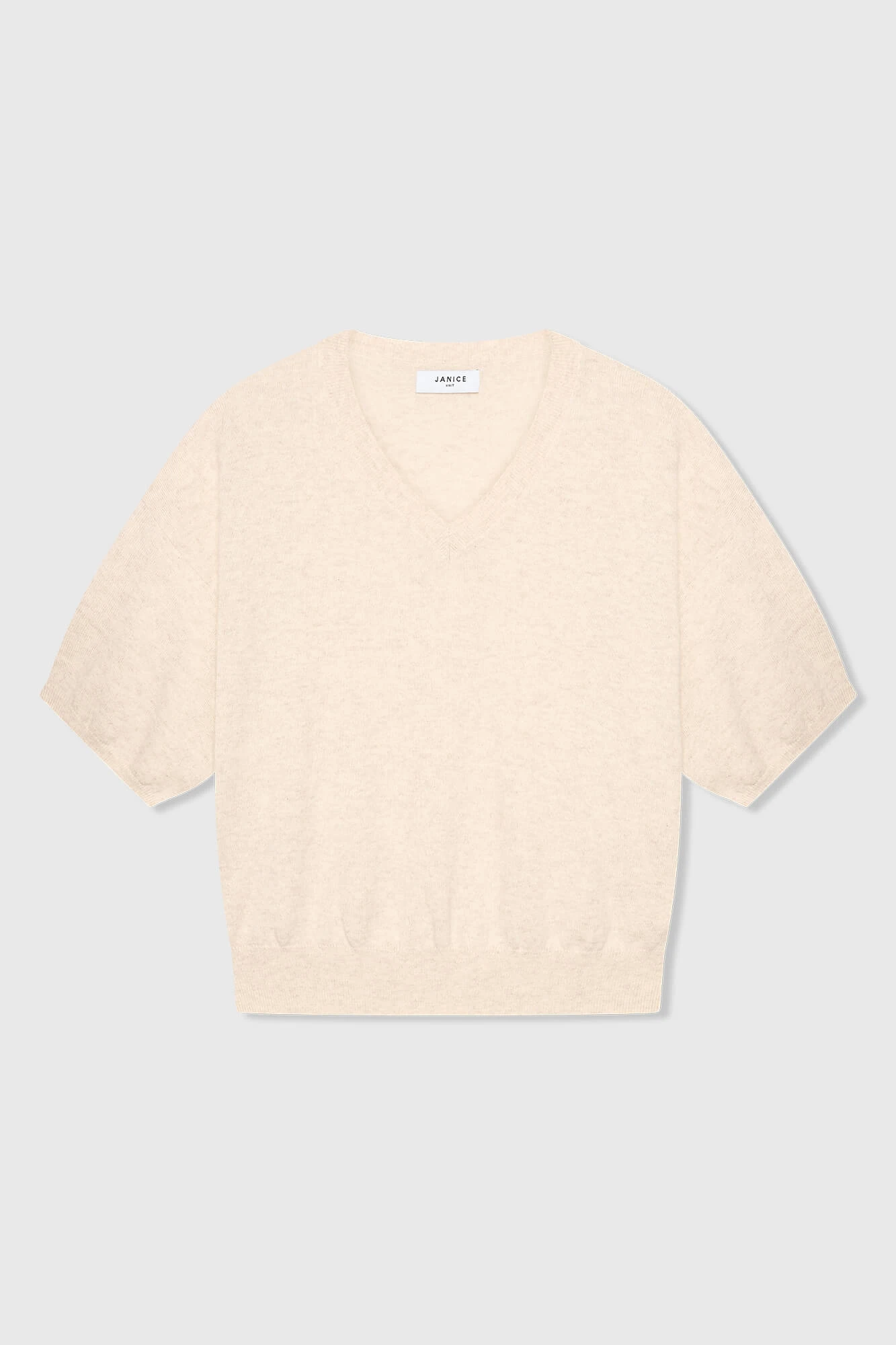 Cashmere Trui Dames Korte Mouw Romeo Off White